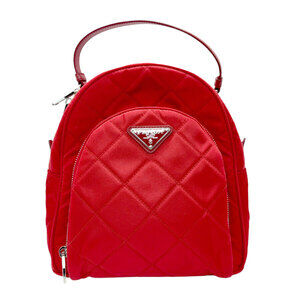 Prada Tessuto Impuntu Quilted Backpack Rosso Red